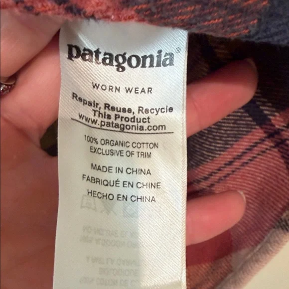 Patagonia Women's Plaid Button-Down Shirt - Red, Yellow, Black - Picture 4 of 6